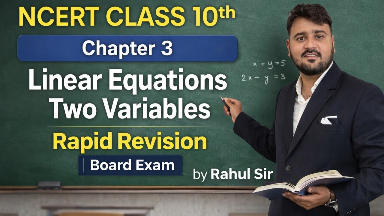NCERT CLASS 10th Maths Chapter 3 ( Linear Equations in Two Variables) Rapid Revision Board Exam 