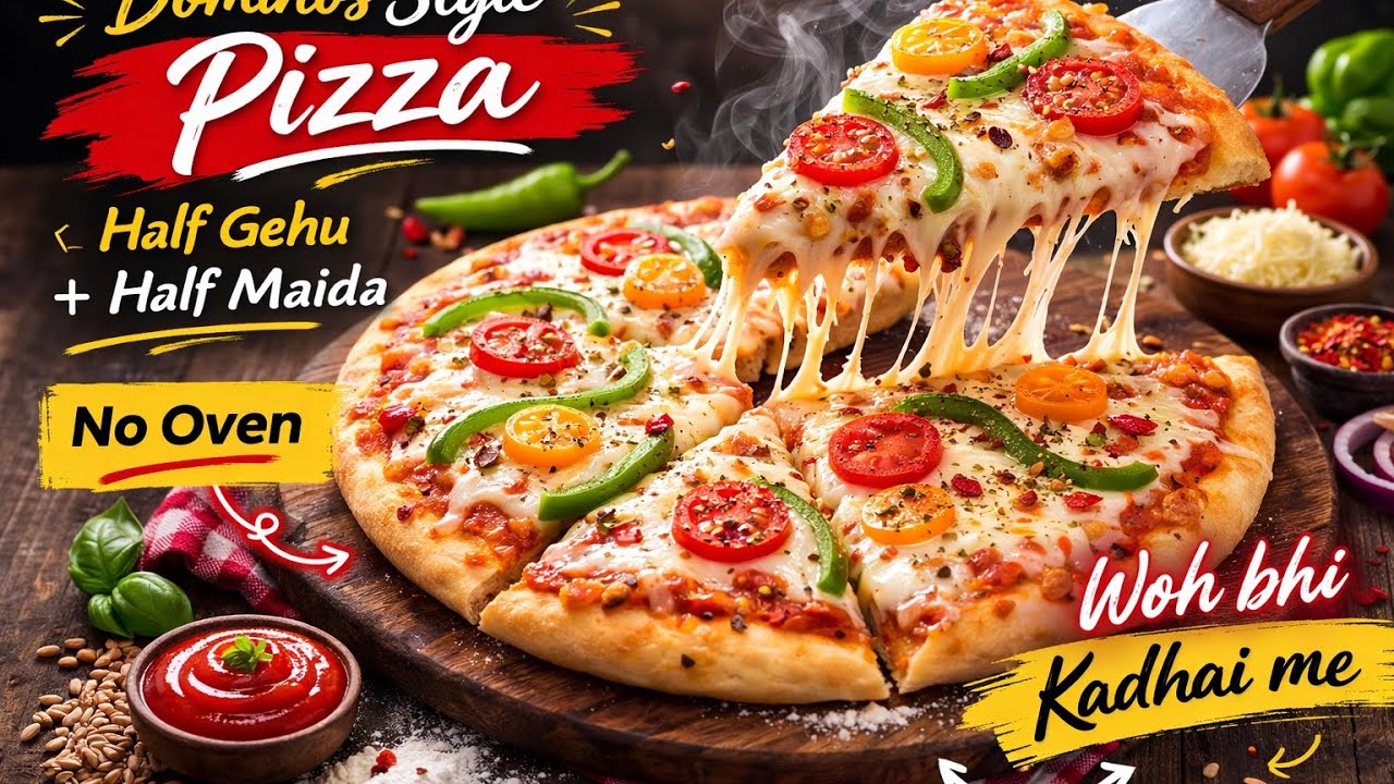 Dominos Style Pizza | No oven No OTG | Pizza baked in Kadhai!!