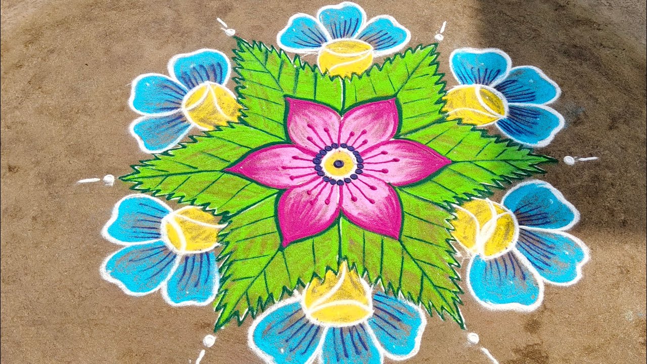 Flower rangoli kolam 9*4 /