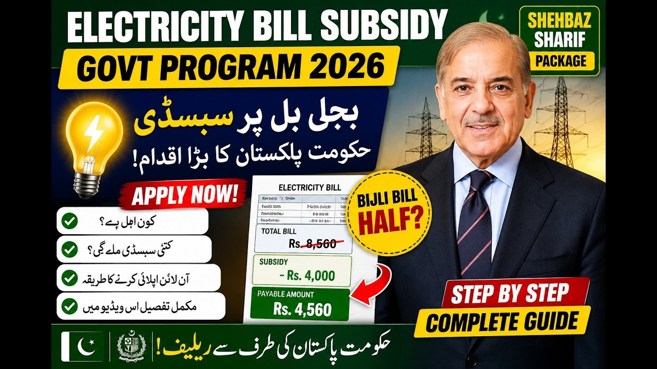 PM Electricity Subsidy 2026 | Bijli Bill Relief Package Complete Apply Method Pakistan