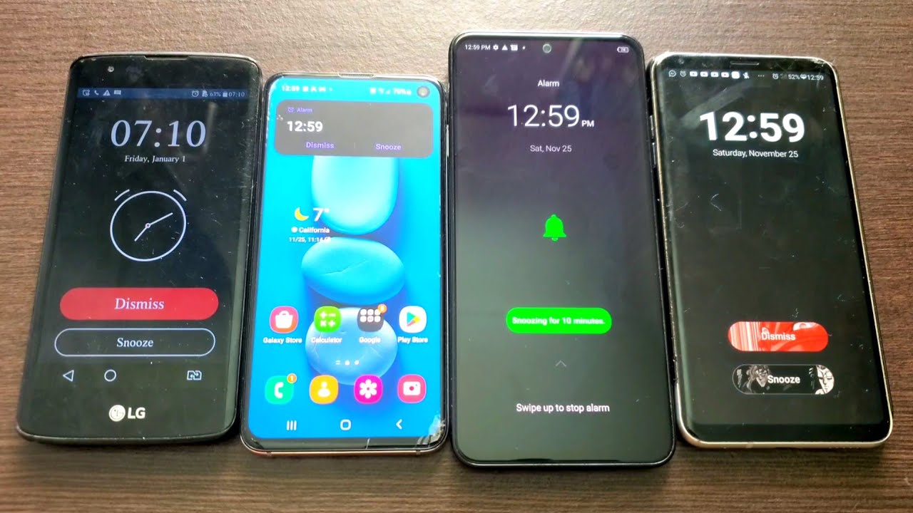 4 Phones Set for alarm ringing,Lg+Infinix+Samsung