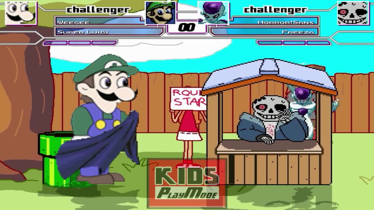 SUPER LUIGI and SUPER WEEGEE VS. MUGEN CHARACTERS | FUNNY GAMING