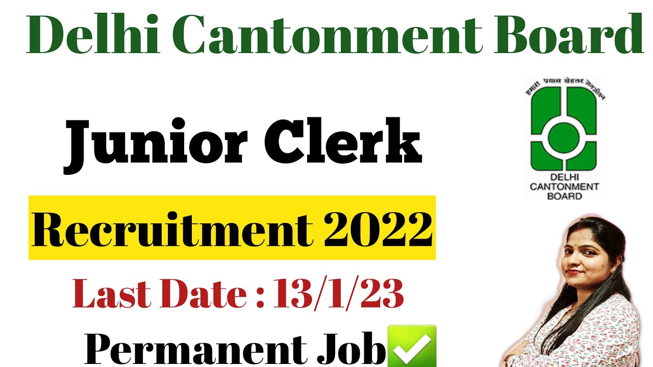 Delhi Cantonment Board Junior Clerk Recruitment 2022 | Army Delhi Cantt Junior Clerk Vacancy 2022