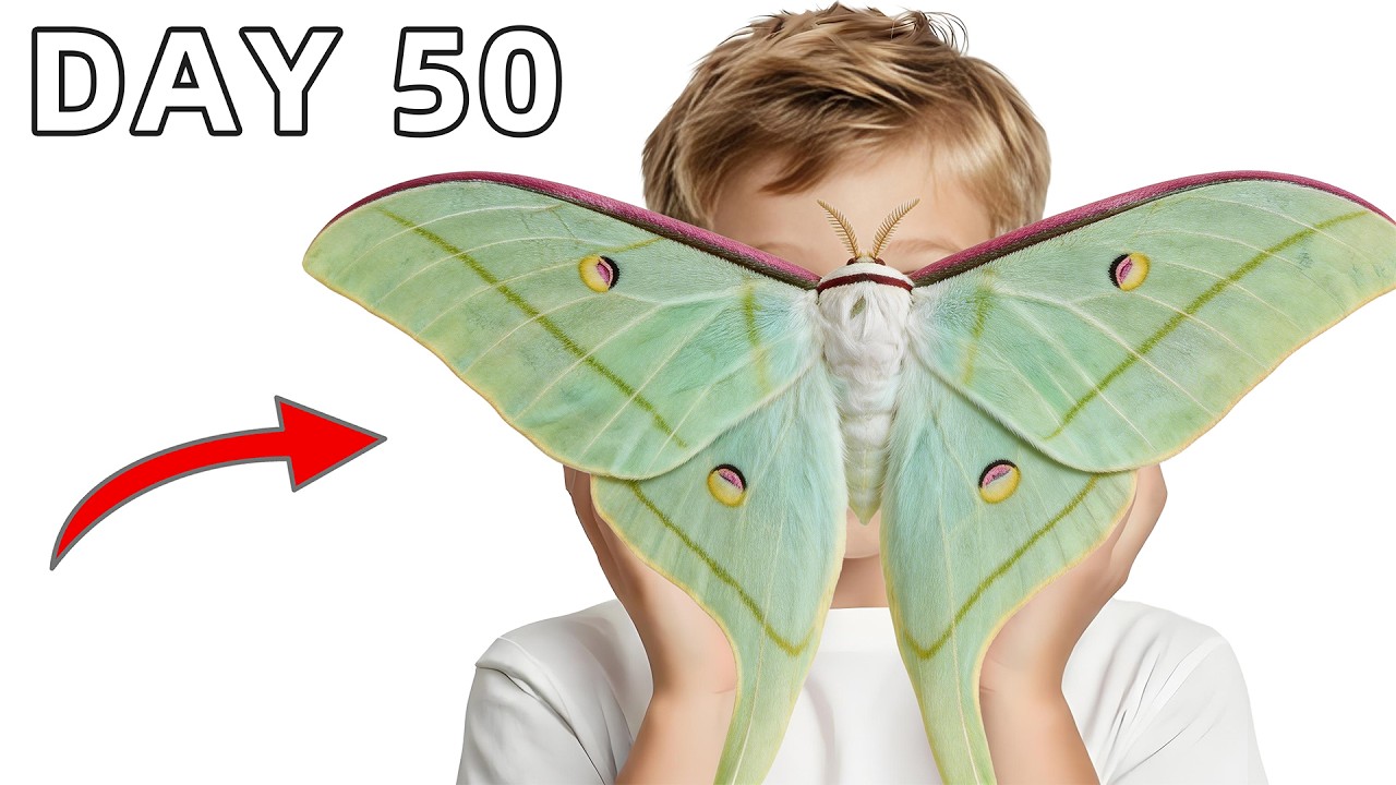 Выращивание бабочки-луны в течение 50 дней