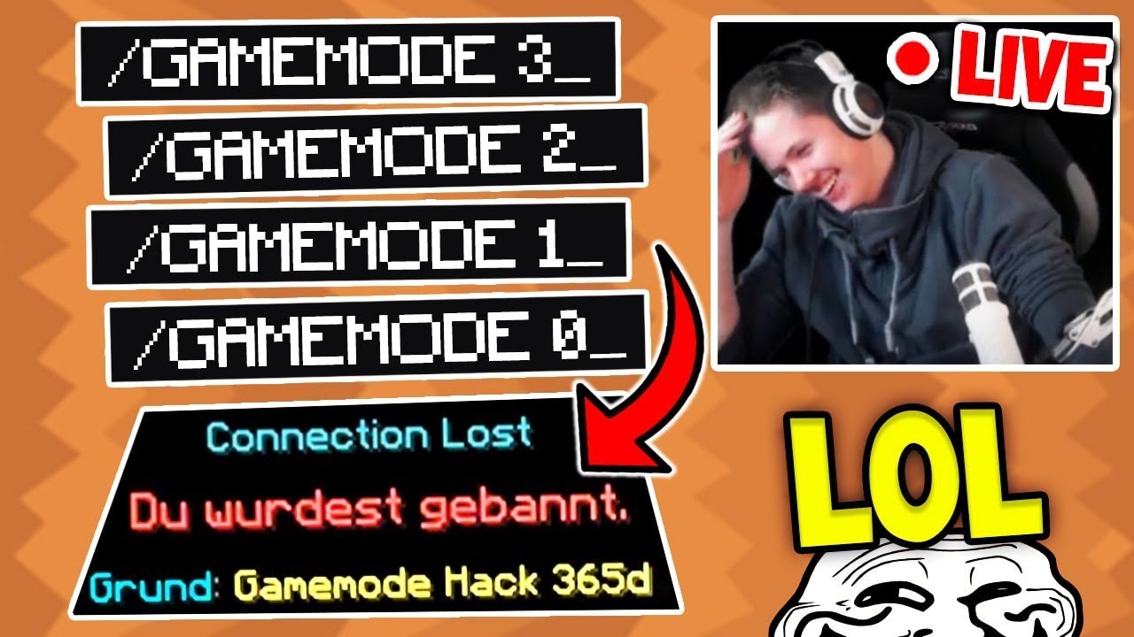 Streamer in alle Gamemode setzen und Bann als Troll Ende! 😃😊