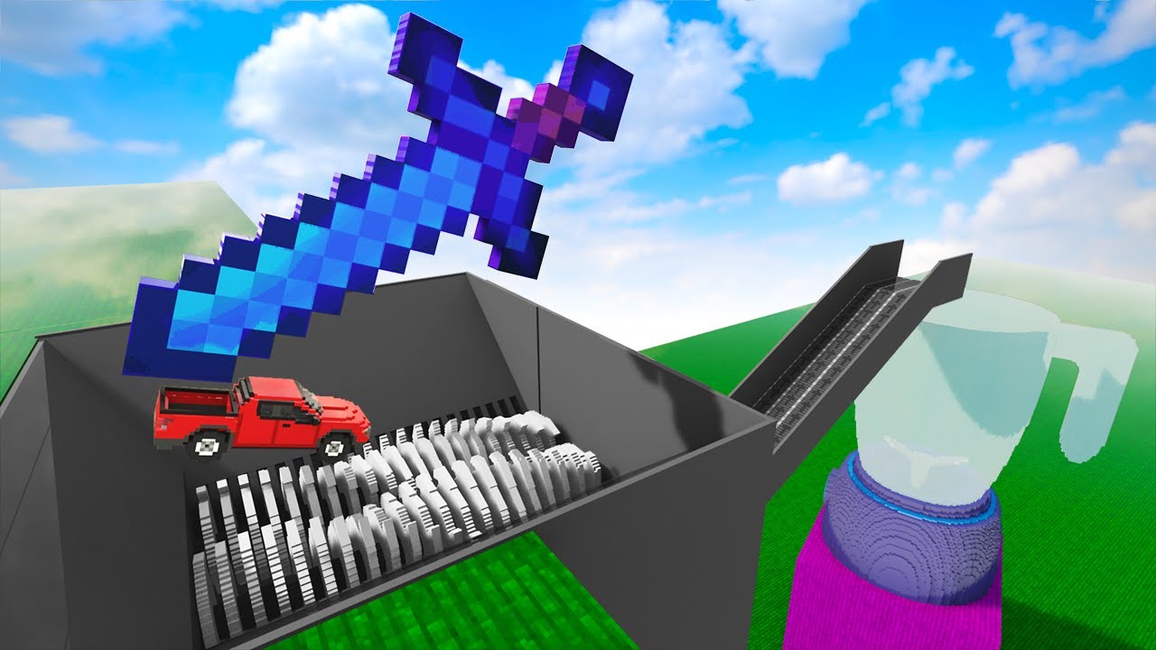 Cars Through The Enchanted Sword Through The Shredder Factory To The Blender | Teardown