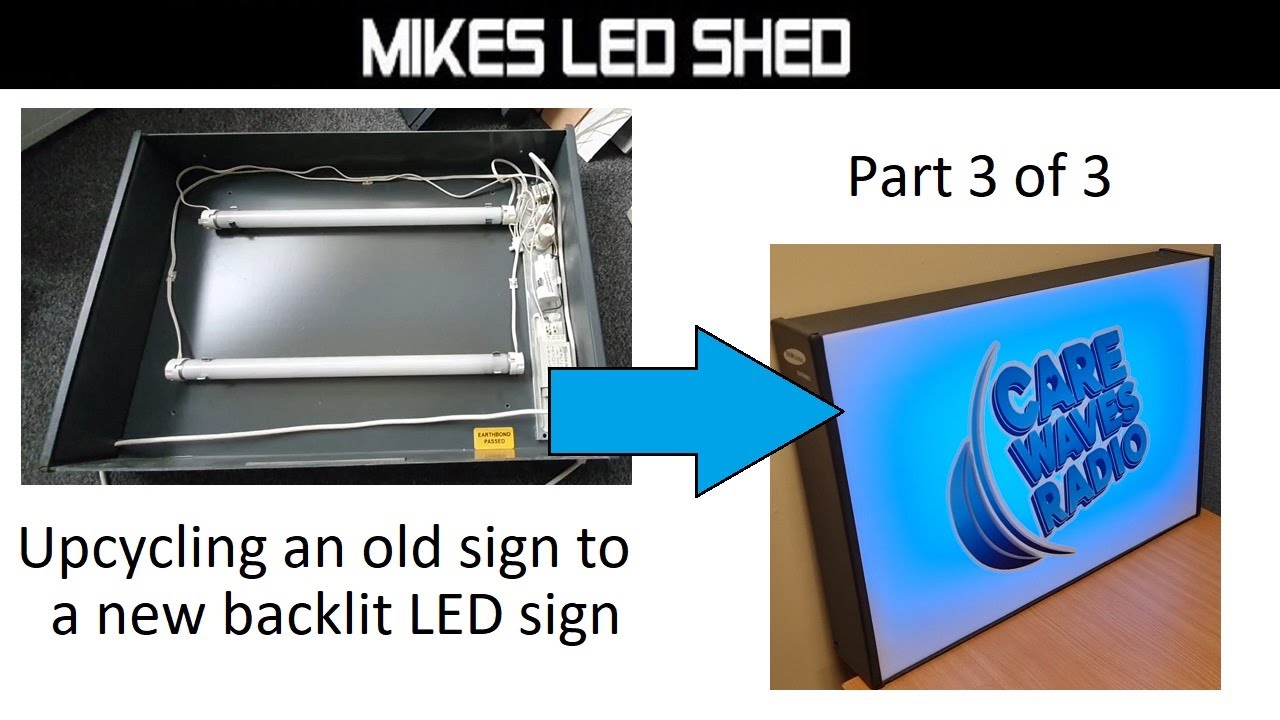 🎥 Upcycling an old fluorescent light box into a new LED matrix LED Sign for a Hospital Radio Studio