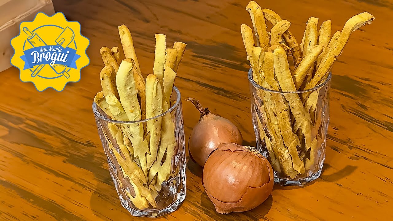 COMO FAZER PALITOS DE CEBOLA CROCANTES E SABOROSOS | MELHOR QUE OS DA PADARIA | Ana Maria Brogui