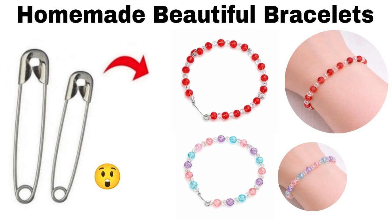 DIY Homemade Beautiful Bracelets🥰😍/how to make bracelet from safety pin/easy making bracelet