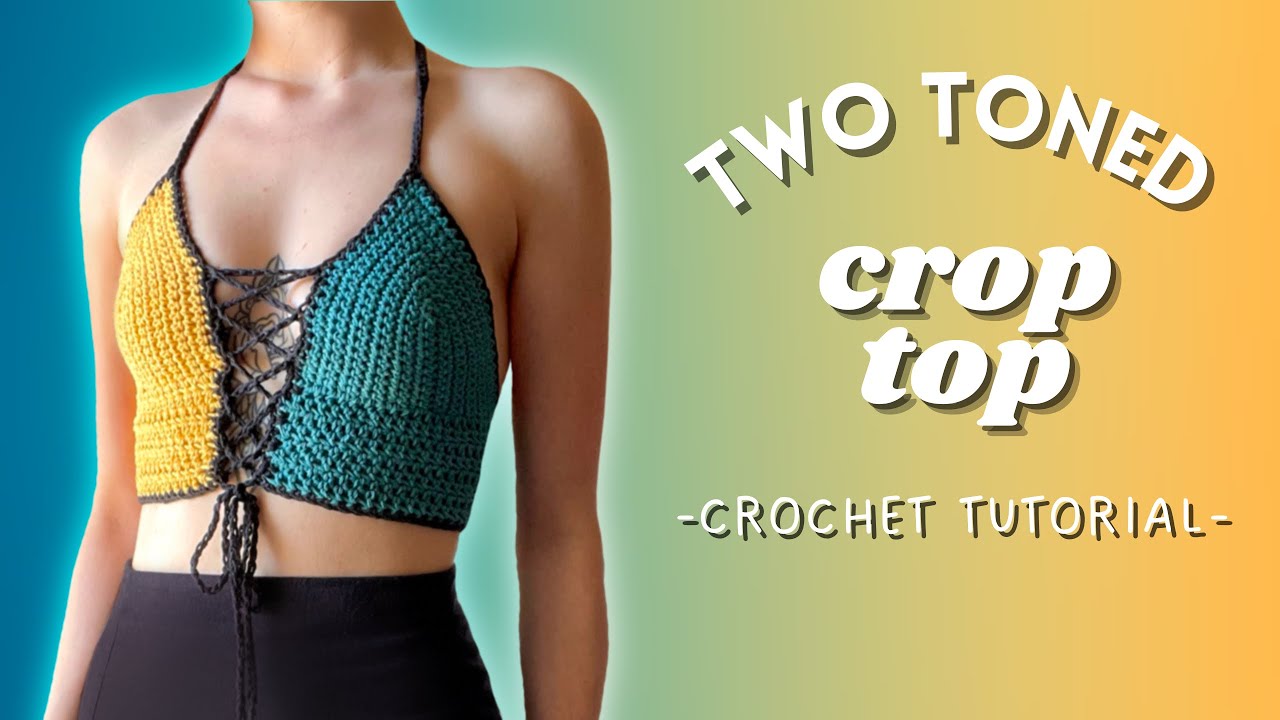 Beginner Friendly Two-Toned Crop Top Crochet Tutorial | DIY for All Sizes
