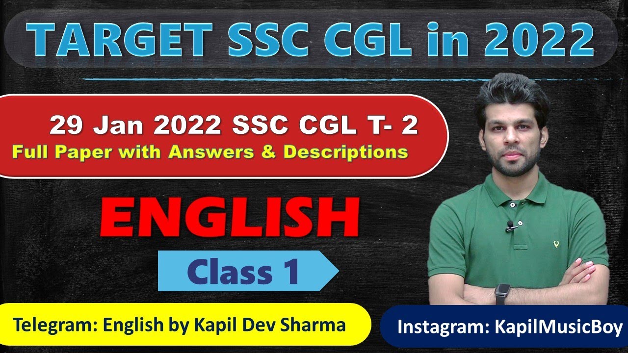 SSC CGL Mains 29 Jan 2022 Full Paper with Answers and Descriptions English by Kapil Dev Sharma