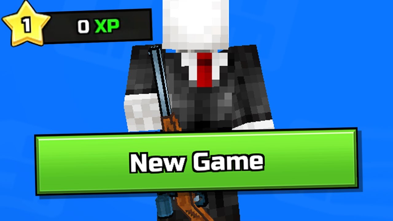 Я начал заново с первого уровня в Pixel Gun 3D в 2025 году