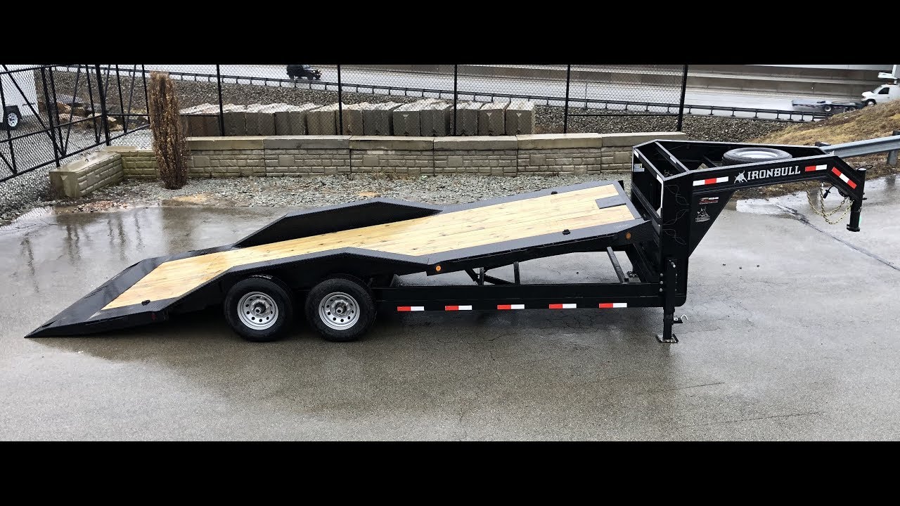 Ironbull 102x22' Gooseneck Low Profile Power Tilt Equipment Trailer 14000# GVW * TLG0222072-POWER