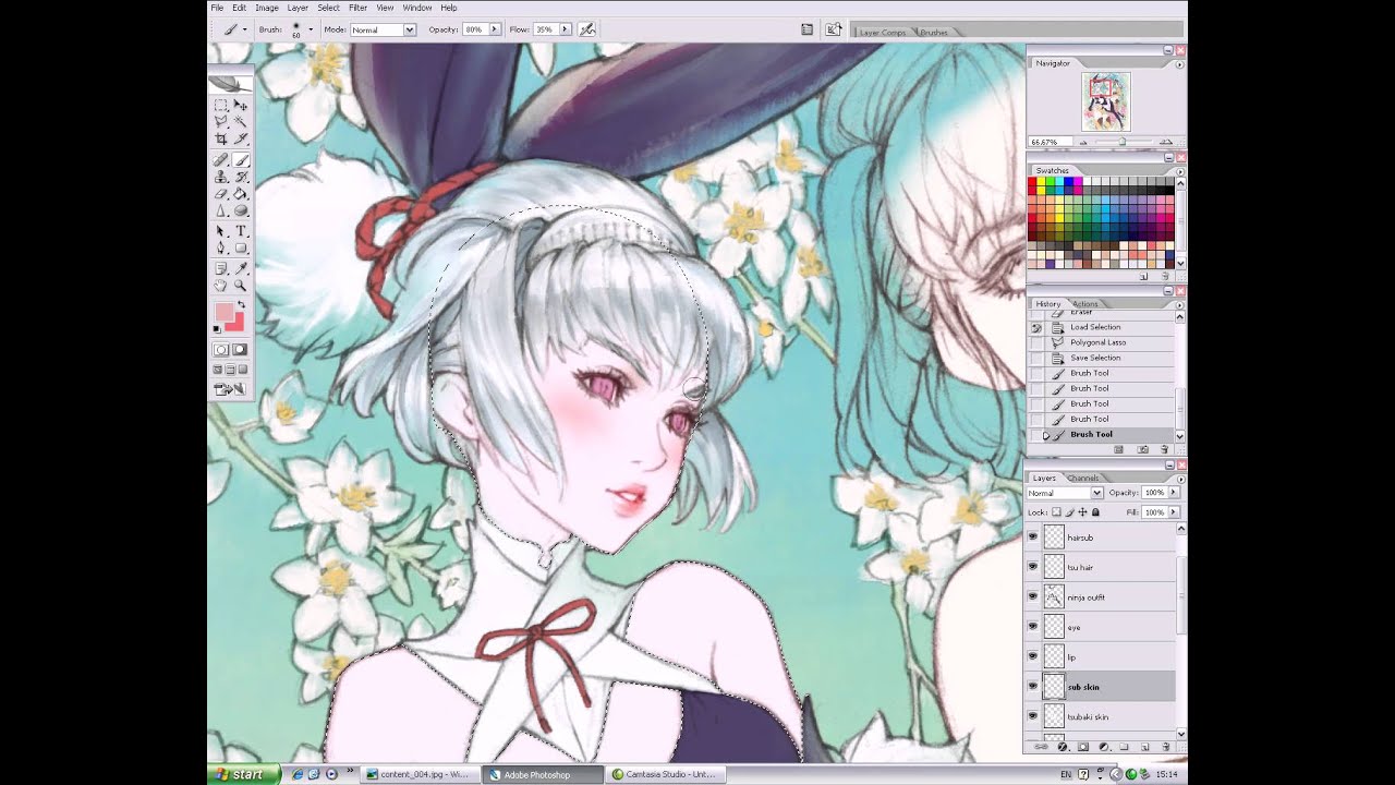 Manga art secrets in Photoshop - Coloring Character 1