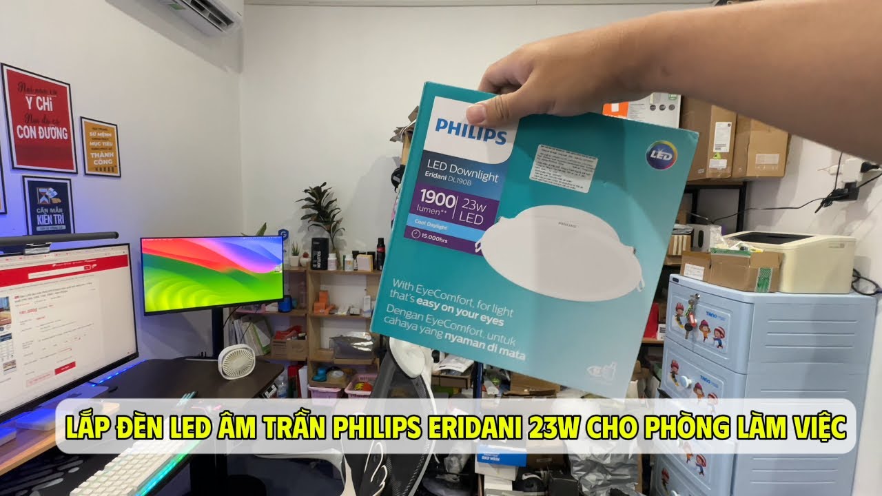 Lắp Đèn LED âm trần PHILIPS Eridani 23W cho phòng làm việc Mua Trên SHOPEE