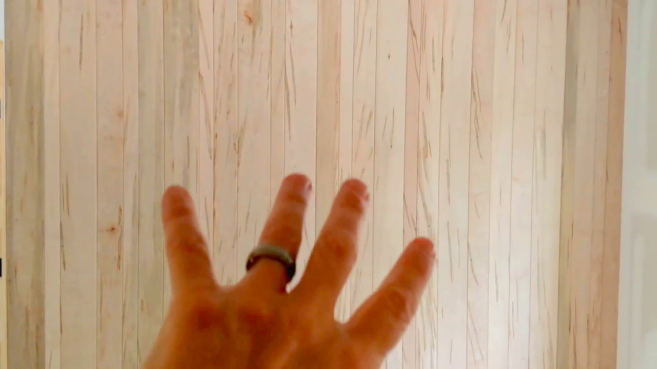 Wormy maple accent wall in Rock Barn