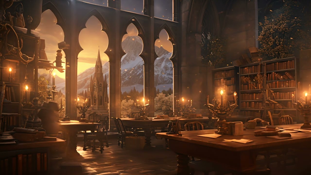 Hogwarts Library Study Ambience: Realistic Sounds and Background Noise for Focus ASMR