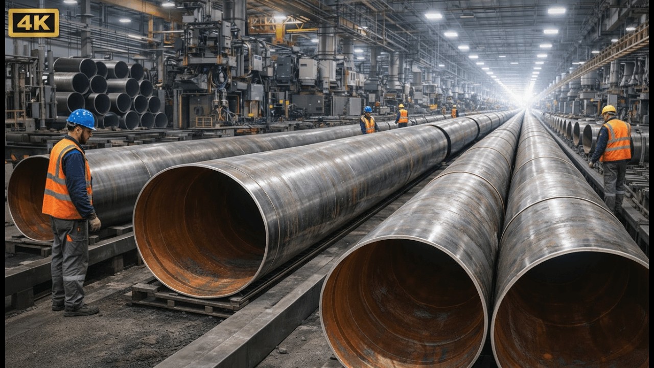 How Massive Steel Pipes for Oil Pipelines Are Made | Full Industrial Manufacturing Process
