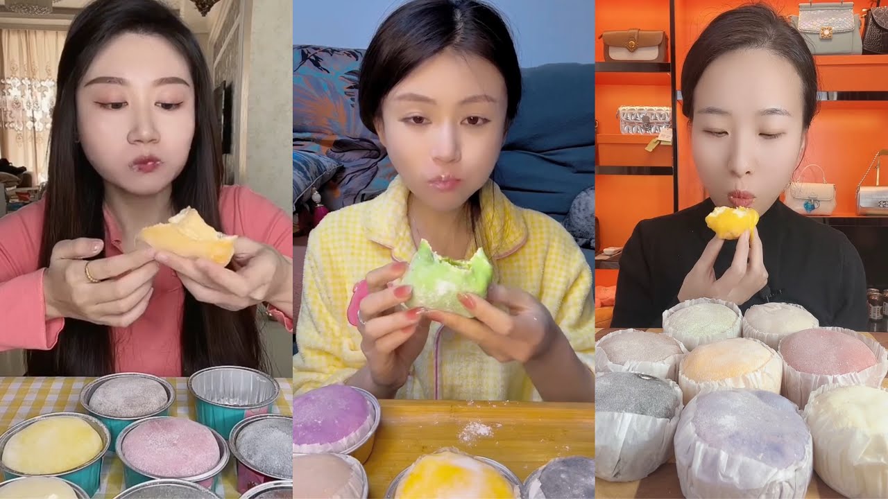 ASMR MUKBANG – MUKBANG SOUND – COLORFUL MOCHI & SWEET CREAM DESSERTS EATING SHOW