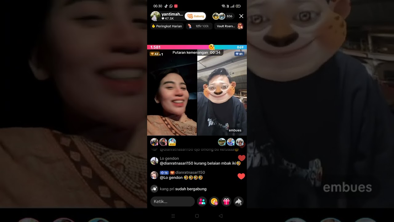 Live semalam Mbak Yanti Ft Mas Wafa Embues 