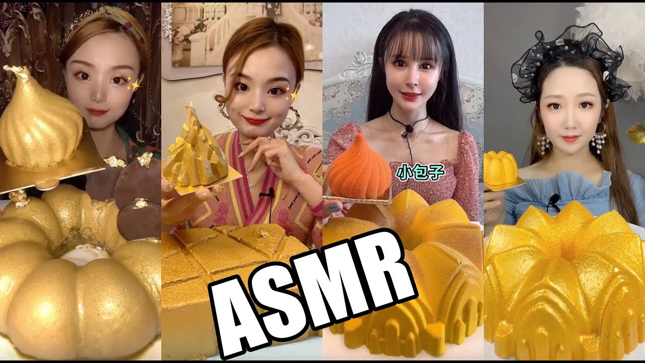 【ASMR】Delicious Golden cake  맛있는 금색 디지트케이크 신기한 케이크먹방 다양한 케이크먹방 CAKE MUKBANGSHOW EATINGSHOW 150 食べる咀嚼