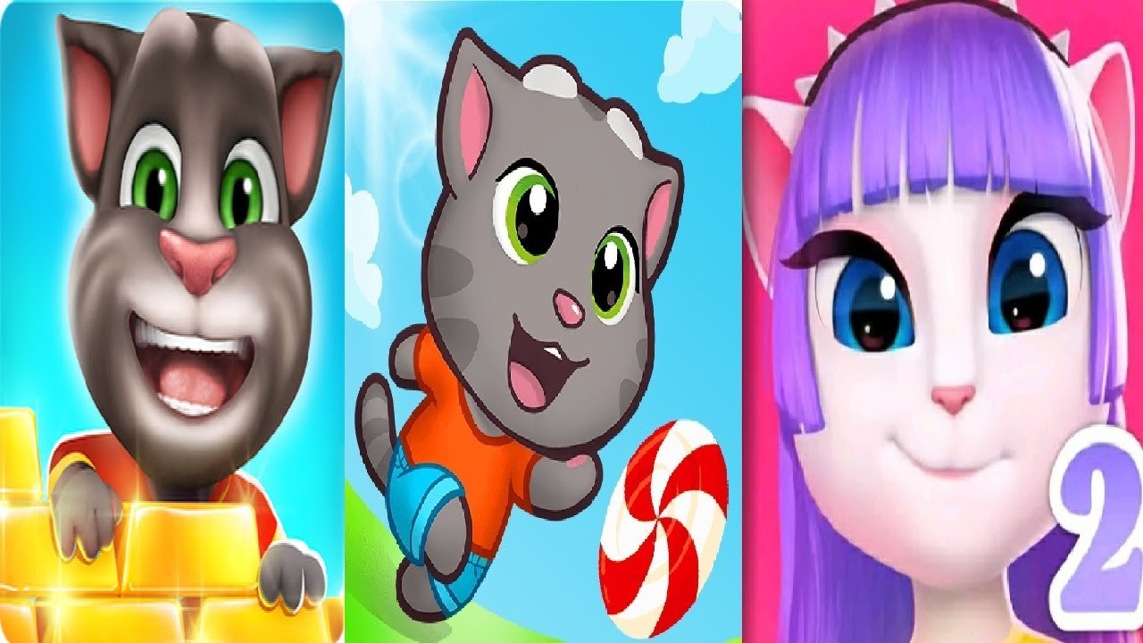 TALKING TOM GOLD RUN VS My Talking Angela 2 VS Talking Tom Candy Run 2021 Android iOS Gameplay HD