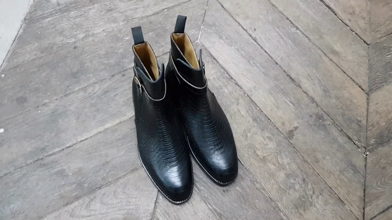 Bottine Center 51 6191 Reno cuir noir fa&ccedil;on pyton