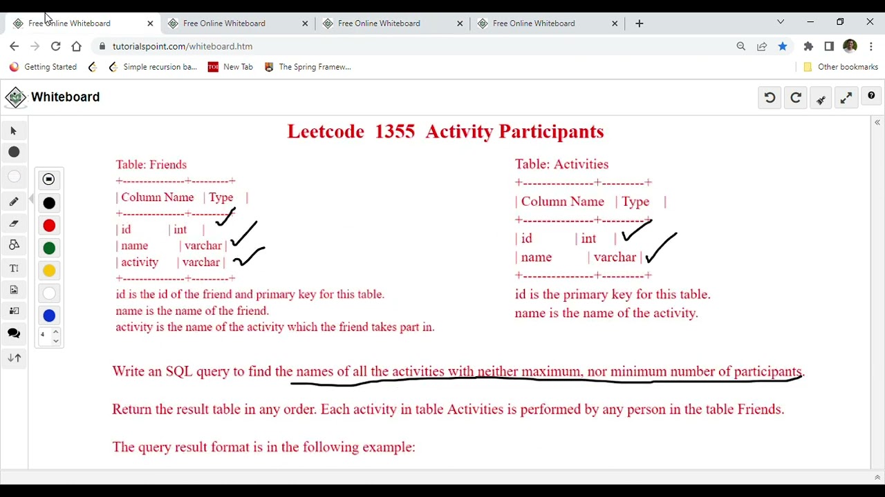 Leetcode 1355 Activity Participants  - SQL Programming Question