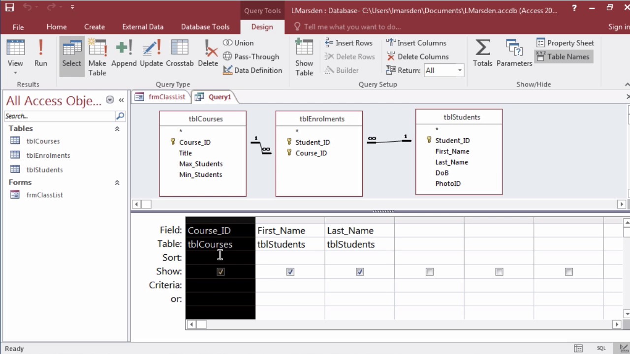 Creating a Form-Based Parameter Query - Dynamic Queries