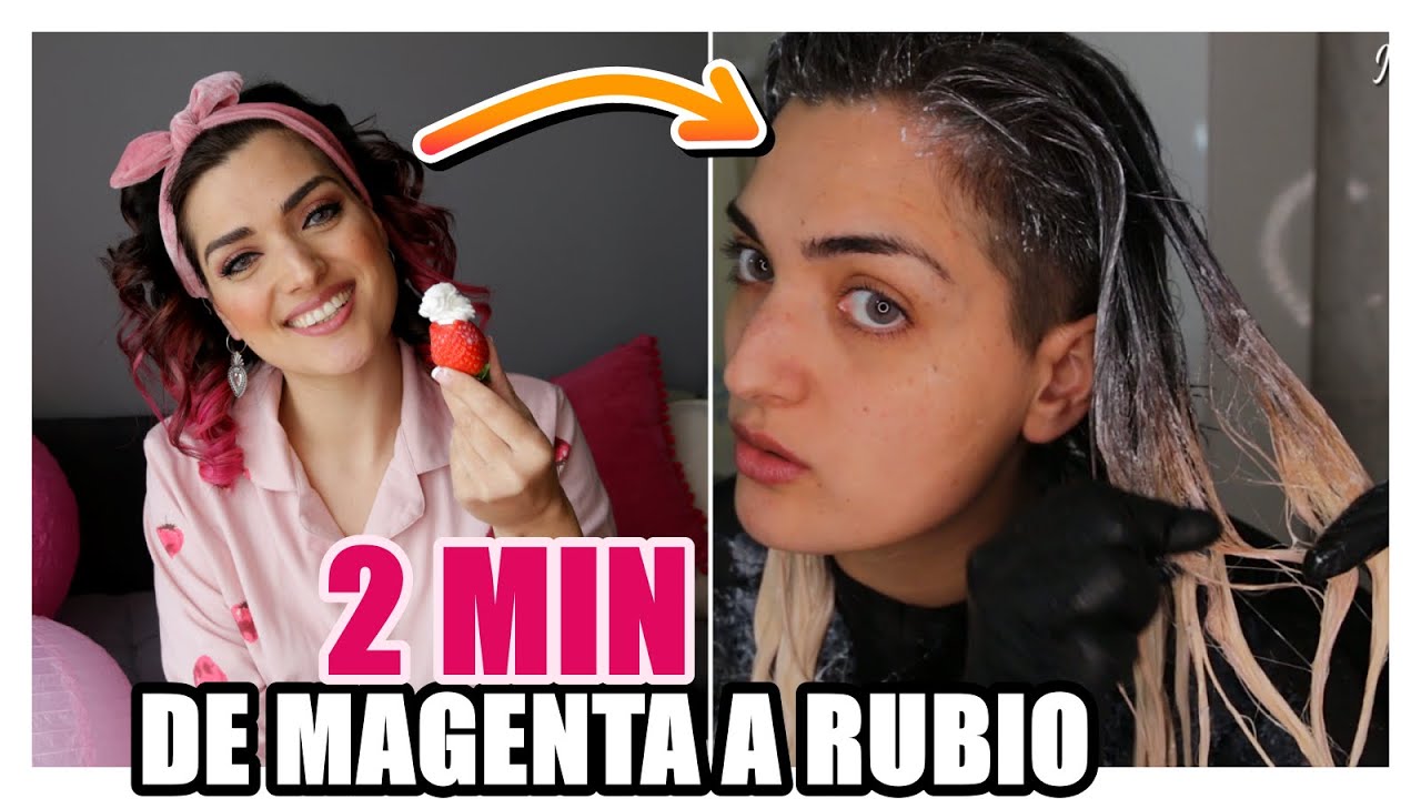 Part1[ En 2 min ] PELO COLOR MAGENTA a RUBIO ( Arrastre de Color ) TRUCOS / CHARLA