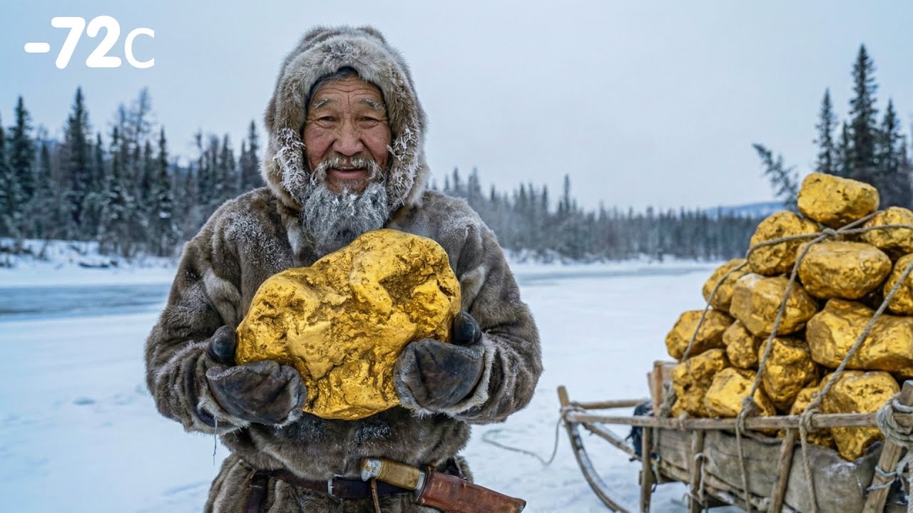 Survival alone -72°C. Old 85 Yakut Found A Giant GOLD Nugget. Wolf Attack