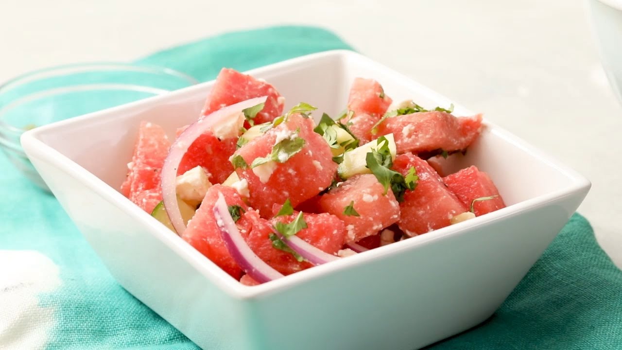 Salade de pastèque, concombre et féta