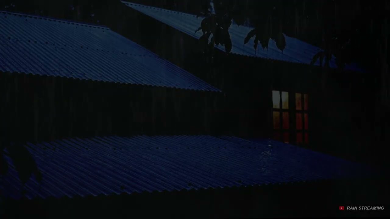 Heavy Rain and Thunder on a Tin Roof at Night | White Noise to Relieve & Goodbye Stress