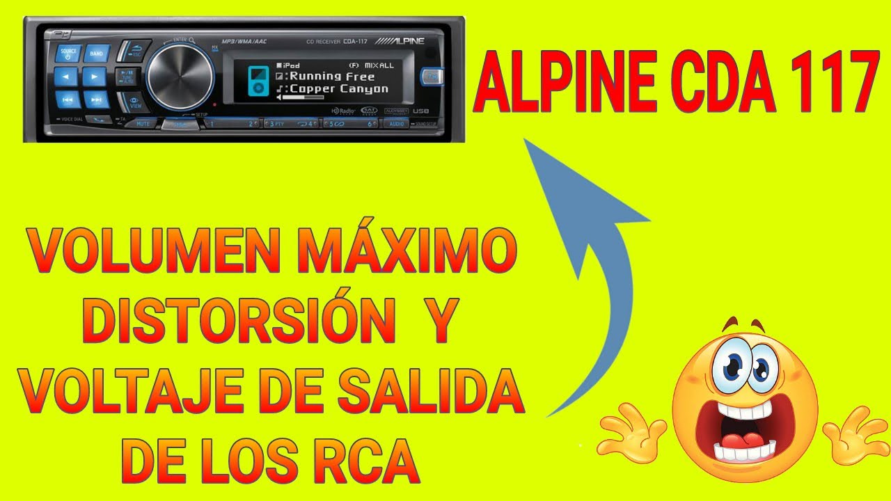 Alpine CDA 117 midiendo distorsión y voltaje RCA