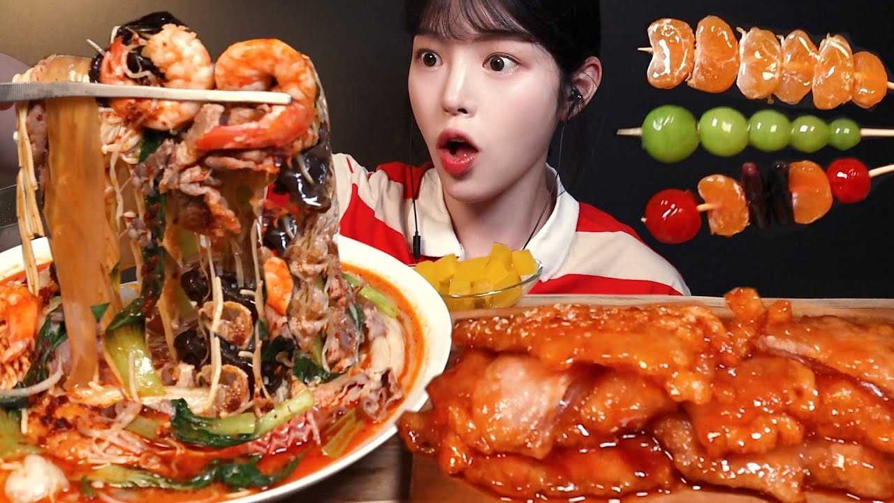 SUB)요즘 이 코스가 유행이라면서요?🫣 알싸한 마라탕에 꿔바로우 먹고 탕후루까지! 디저트 꿀조합 리얼사운드 Malatang Tanghulu Mukbang Asmr