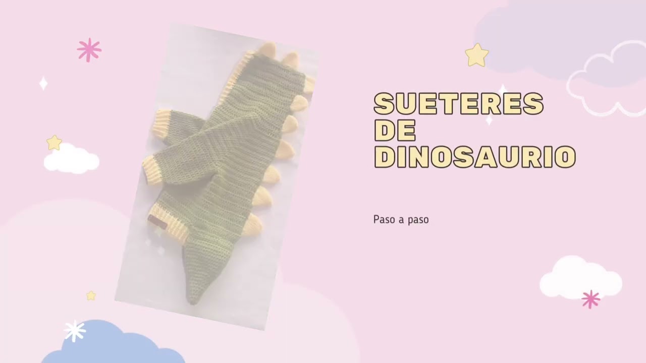 Suéteres de Dinosaurio a crochet paso a paso.