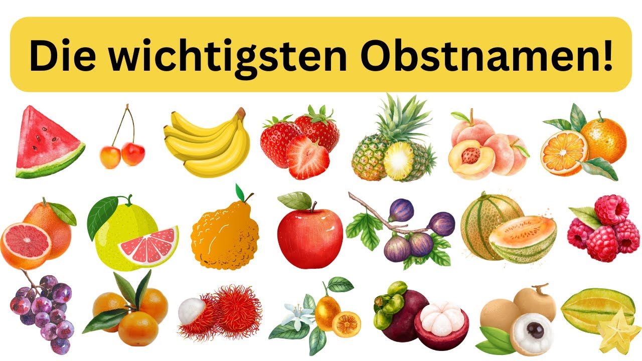Deutsch lernen | Wortschatz | Die wichtigsten Obstnamen 🍎🍌