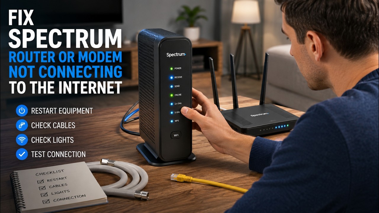 How to Fix a Spectrum WiFi Router or Modem Not Connecting to the Internet