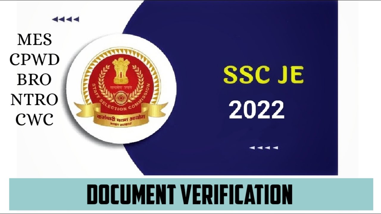 SSC JE Document Verification I Required Document list I #cpwd #mes #bro #cwc #ntro #sscje