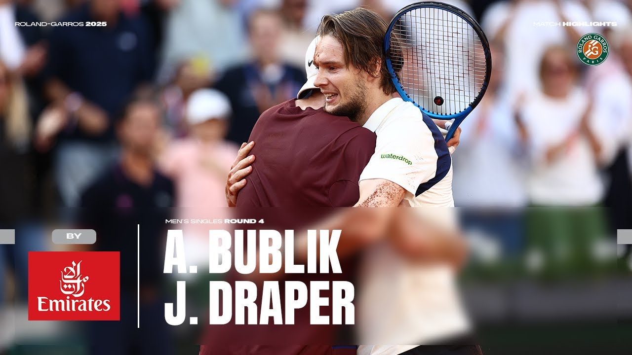 Highlights Bublik vs Draper Round 4 | Roland-Garros 2025