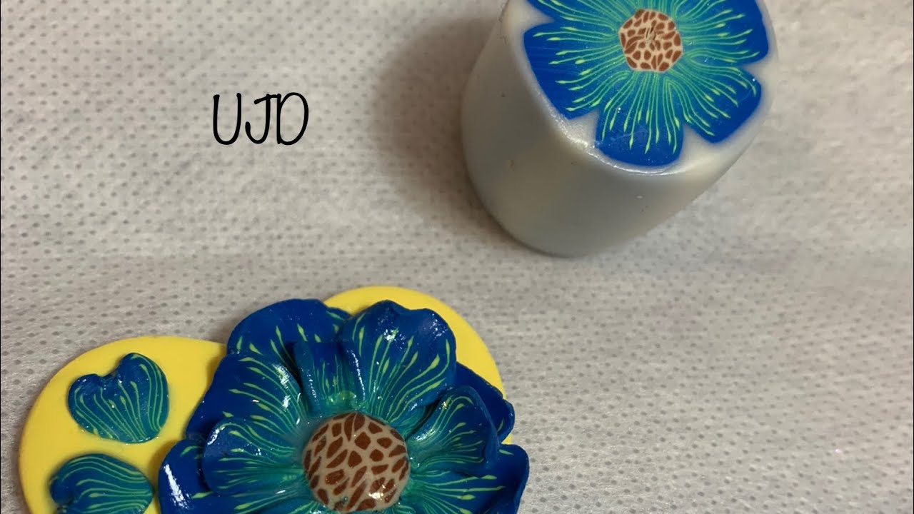 How to make a blue flower cane polymer clay