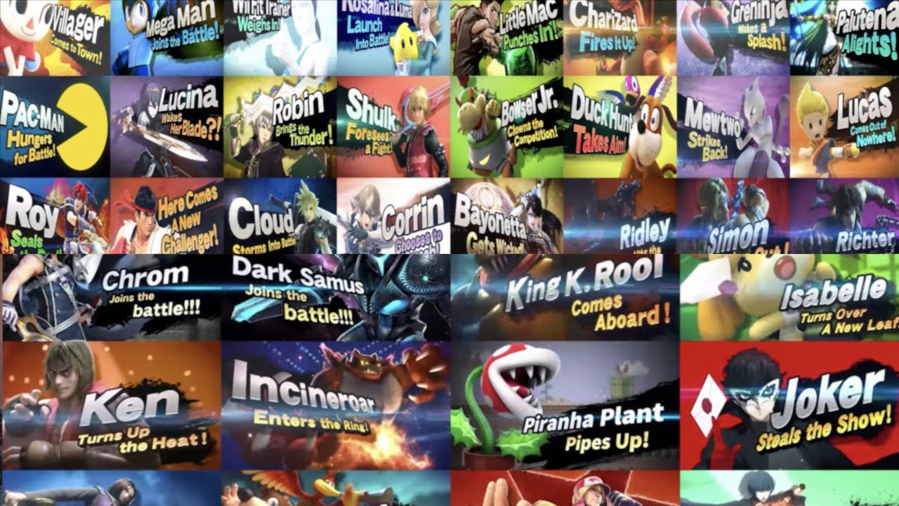 All Super Smash Bros Splash Screen Art (Including Pyra/Mythra)