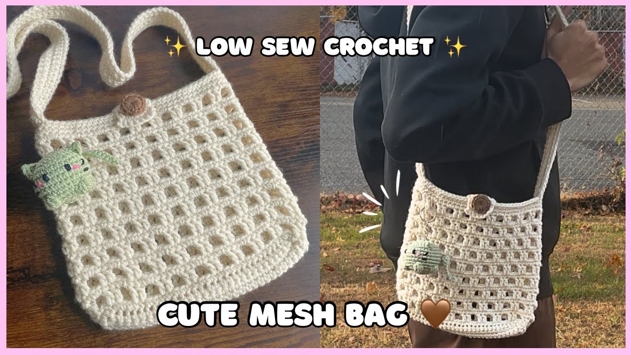 Easy Crochet Mesh Bag Tutorial ✨ | step by step for absolute beginners 