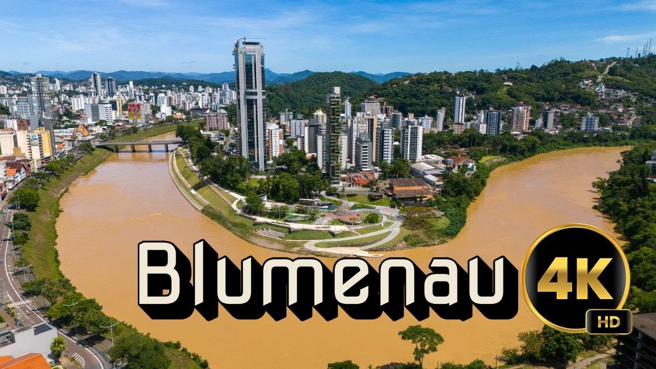 Ponte dos Arcos até a Igreja Matriz | Blumenau visto de cima #blumenau #drone #djibrasil