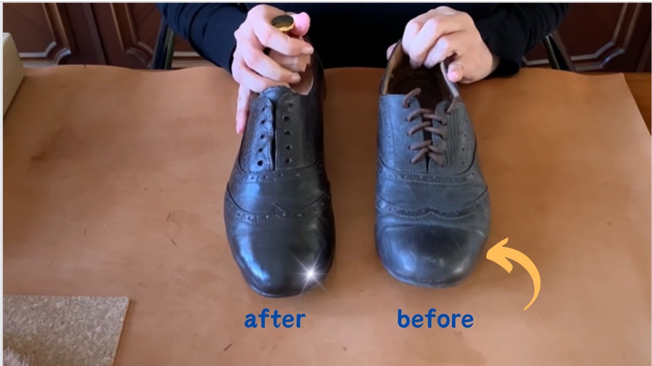 Shoe shine ASMR: Big transformation! Featuring new microphone 🎙 #satisfying #anxietyrelief #leather