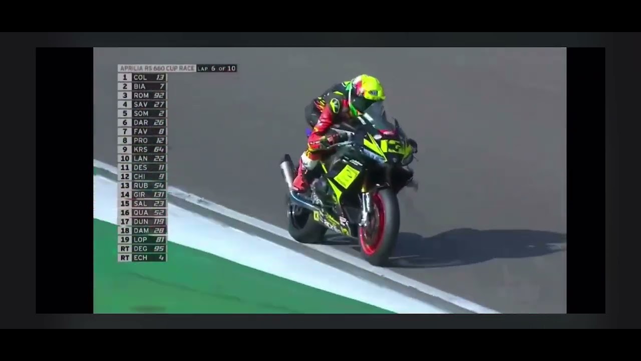 Rossi racing in the Aprilia RS660 Trofeo cup at Imola