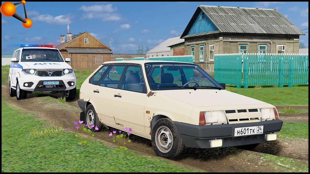 ПОЛИЦЕЙСКИЕ ПОГОНИ в РУССКОЙ ДЕРЕВНЕ! - BeamNg Drive