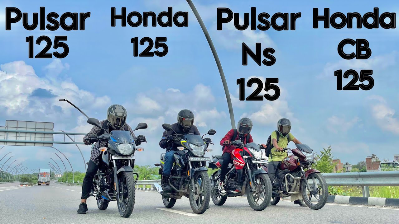 bajaj pulsar 125 vs Sp125 vs Ns125 vs CB125 Drag race in this video #bajaj #pulsar #race #dragrace