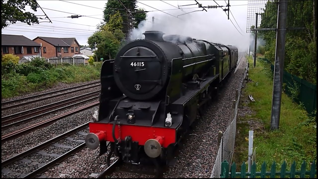 46115 Scots Guardsman LE move and DRS Class 20's 305/308 Euxton Balshaw Lane 1 August 2015