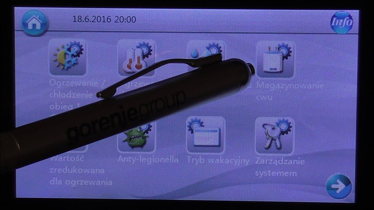 obieg magazynowanie CWU instrukcja obsługi sterownika pompy ciepła Gorenje eco inverter